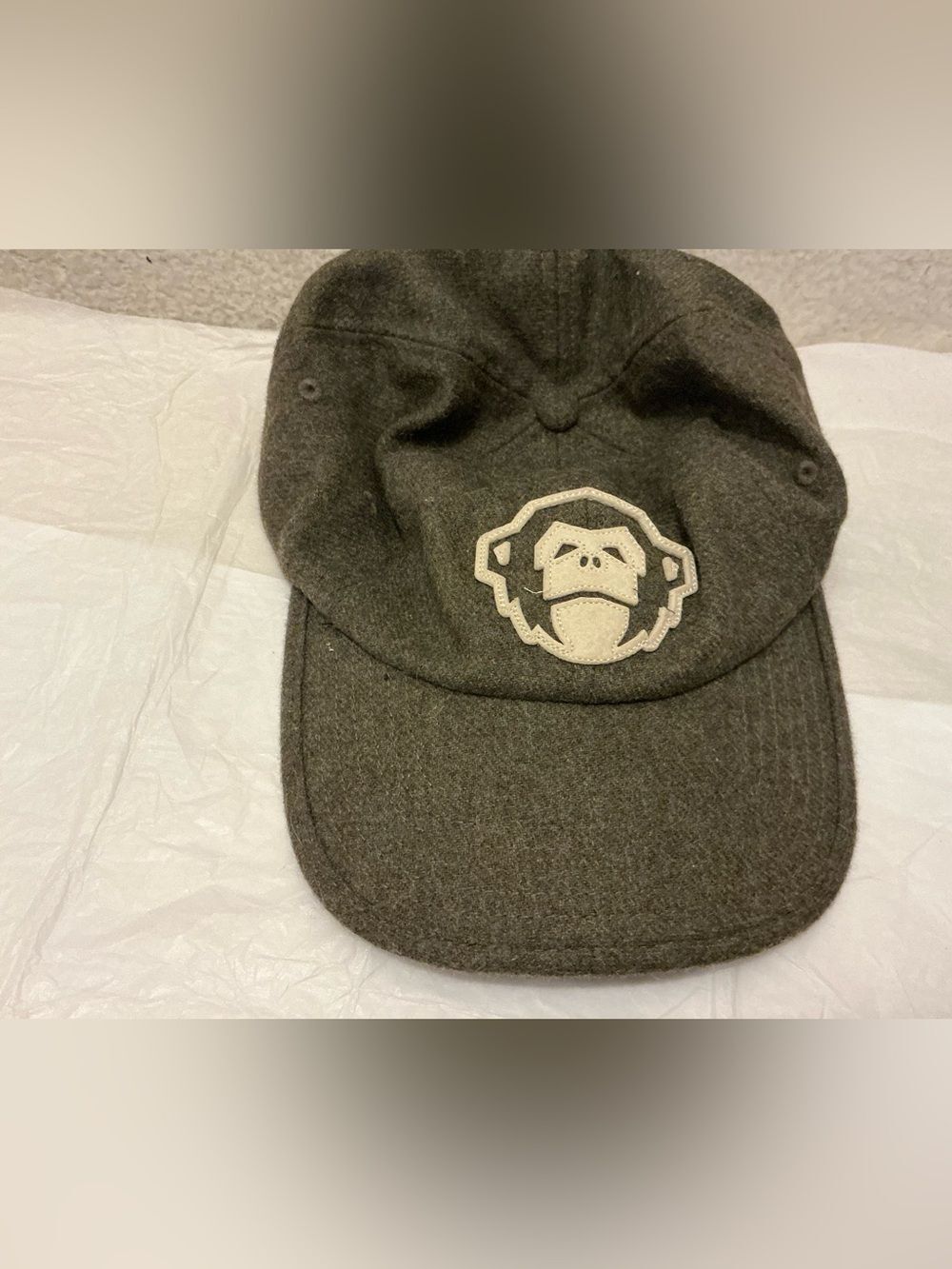 Howler Brothers Olive Wool blend Cap with Strap Detail